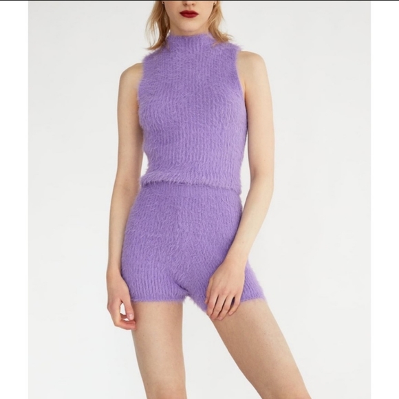 Zara soft knit lilac shorts - Picture 1 of 10